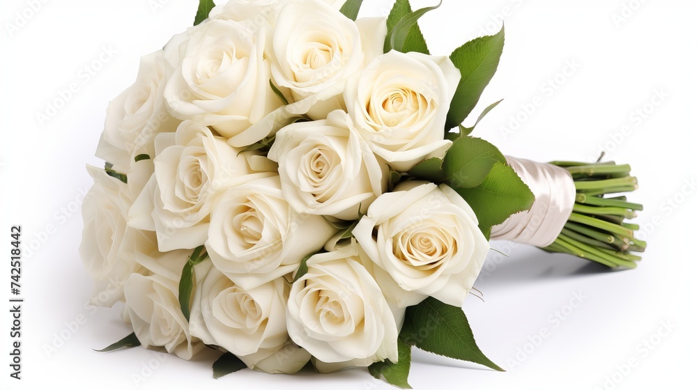 Wedding bridal bouquet of roses. isolated Wedding bridal bouquet of roses. isolated