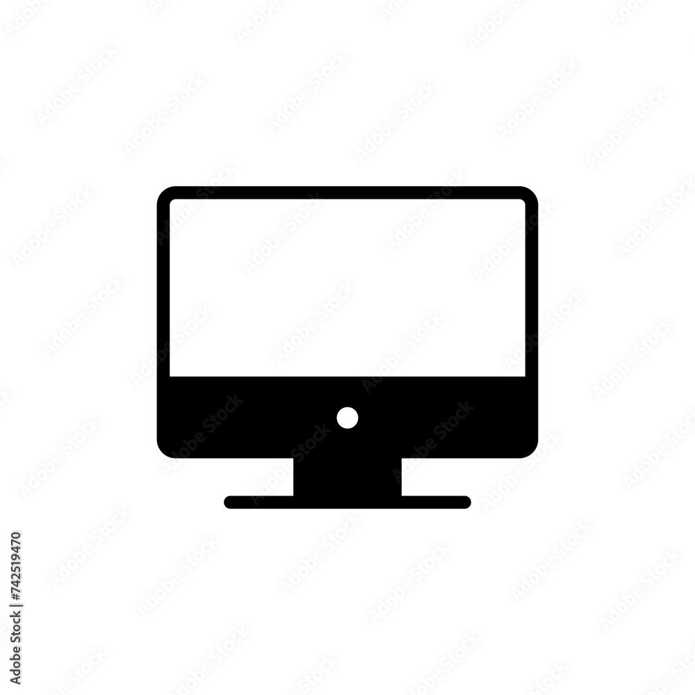 Computer icon isolated on white background. PC Icon vector. Computer monitor icon. Flat PC symbol Computer icon isolated on white background. PC Icon vector. Computer monitor icon. Flat PC symbol