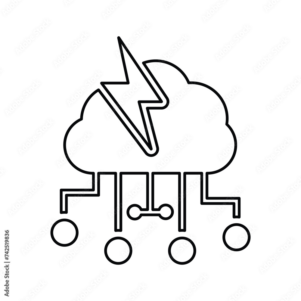Cloud, access, electronics icon. Line, outline design. Cloud, access, electronics icon. Line, outline design.