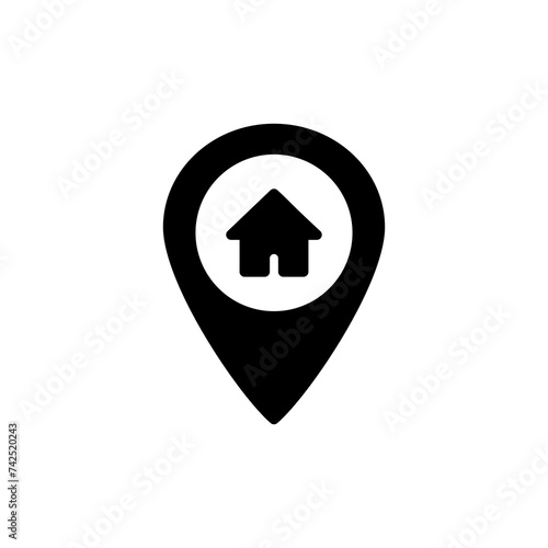 Address symbol icon isolated on white background . address icon vector. home location icon