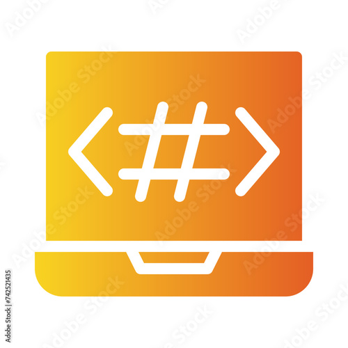 hash flat gradient icon