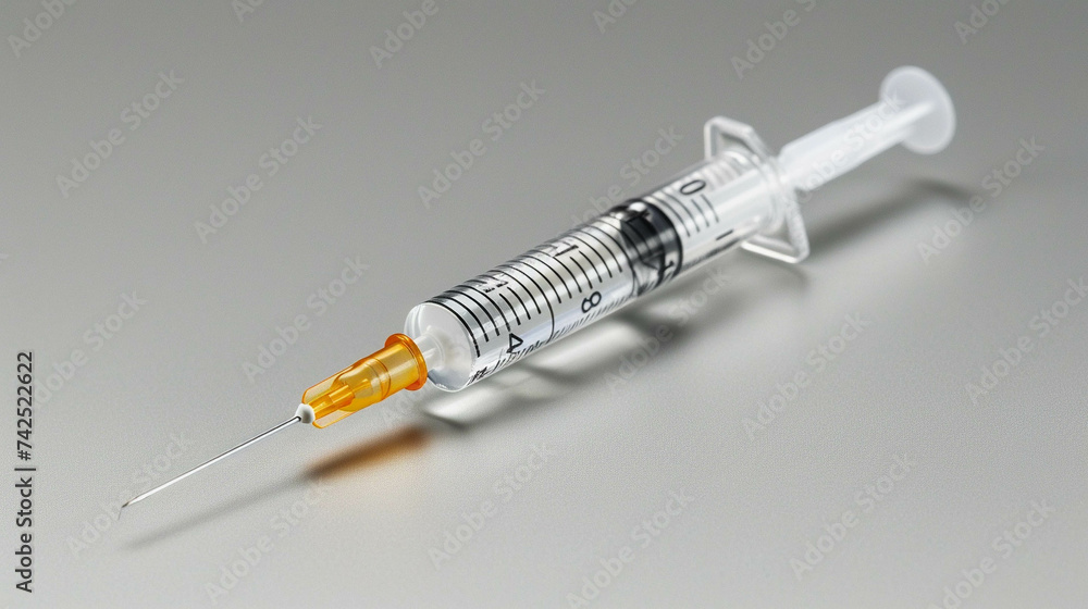 Close up of a vaccine vial and syringe immunization efforts - obrazy, fototapety, plakaty 