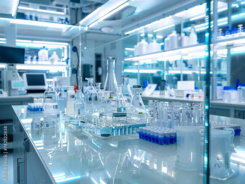 Close up view inside a bustling medical research lab innovation at work Close up view inside a bustling medical research lab innovation at work