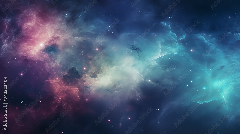 Fototapeta premium Abstract scientific background - galaxy and nebula in space.