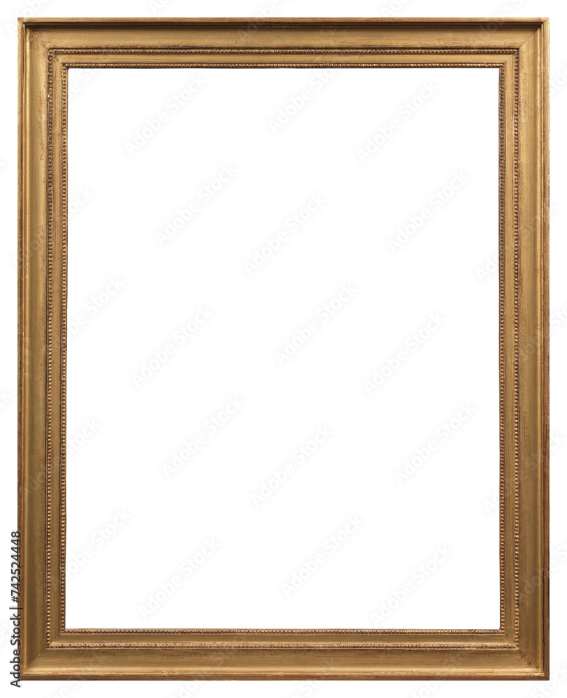 Narrow antique picture frame on a transparent background, in PNG format. Narrow antique picture frame on a transparent background, in PNG format.