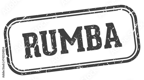 rumba stamp. rumba rectangular stamp on white background
