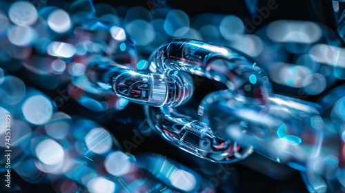 Macro photo of a chain with...