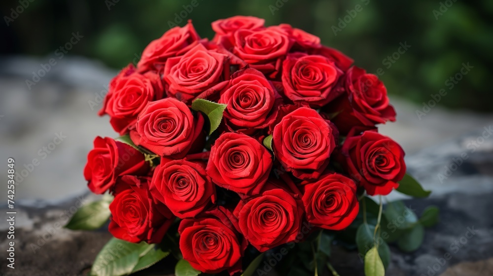 Obraz premium Colorful flower bouquet from red roses isolated on white background. Closeup