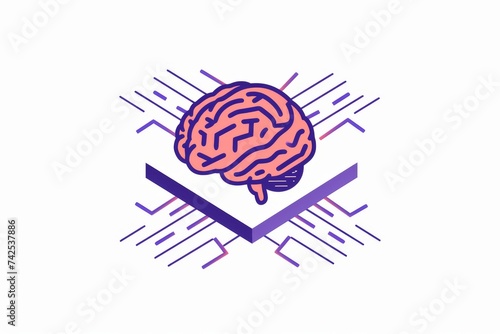 AI Brain Chip development. Artificial Intelligence ai mind superior colliculus axon. Semiconductor cognitive flexibility circuit board axon guidance complexes photo