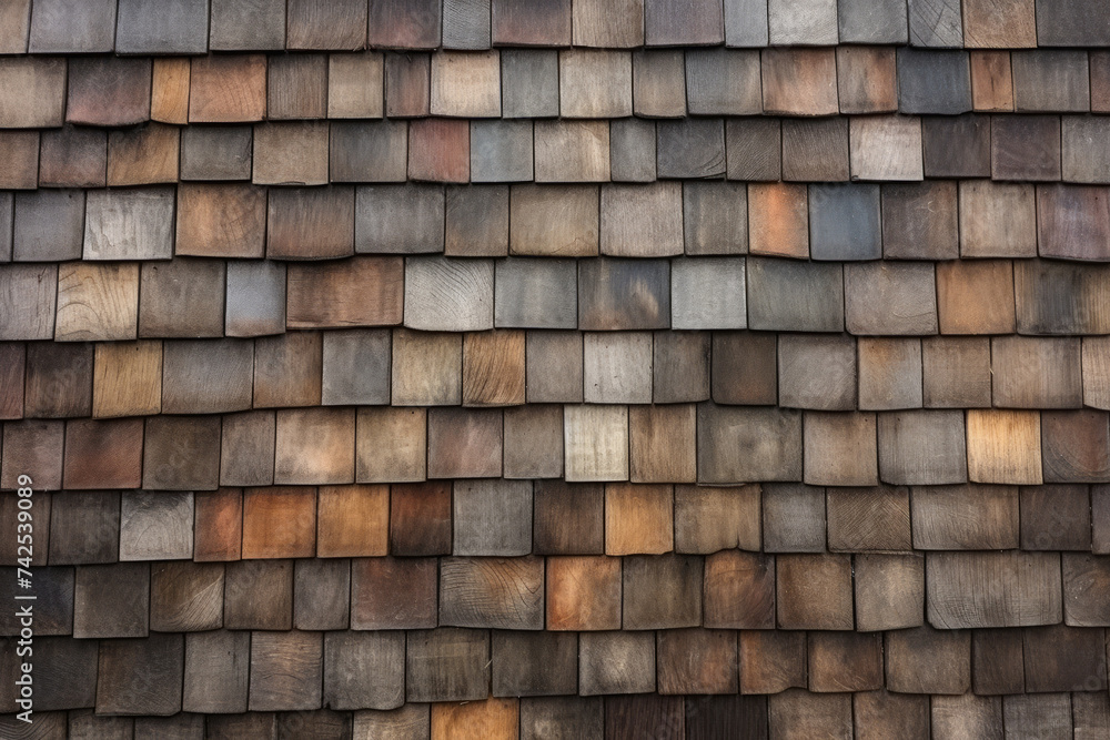 Processed collage of rustic barn roof shingles surface texture. Background for banner, backdrop Processed collage of rustic barn roof shingles surface texture. Background for banner, backdrop