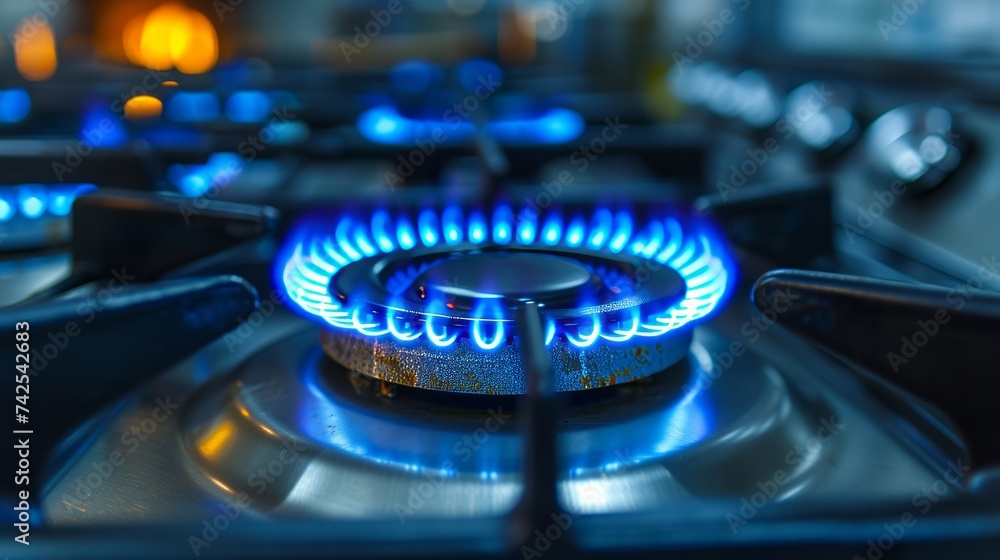 Gas stove, gas burner, cooking stove close up view. Gas stove, gas burner, cooking stove close up view.