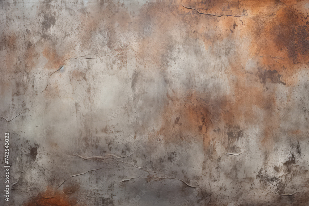 Obraz premium Processed collage of old rusty metal sheet texture in daylight. Background for banner