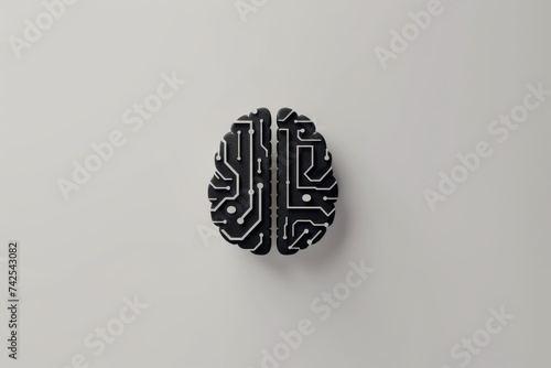 AI Brain Chip clinical. Artificial Intelligence cryptocurrency mind neurophysiology axon. Semiconductor clinical decision support system circuit board memory access photo