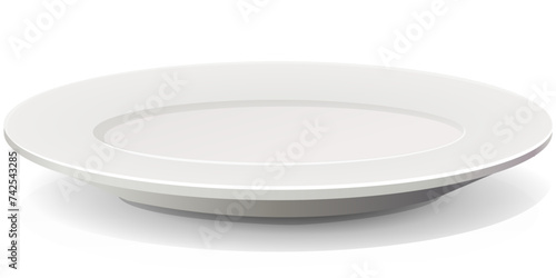 Empty white plate isolated and its shadow (transparency)