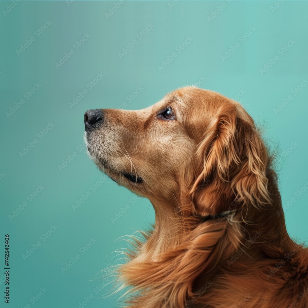 Dog profile on neutral background