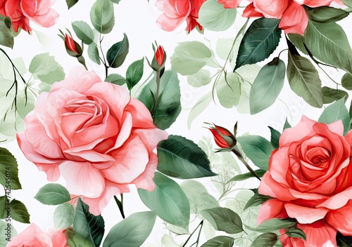 flower watercolor painting background illustration