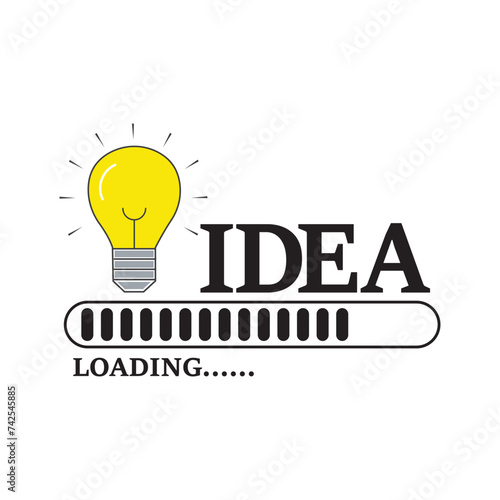 Bild auf Leinwand Office , school wall decoration idea with bulb and loading sign, Modern and insp
