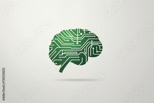 AI Brain Chip methods. Artificial Intelligence neural mind release management axon. Semiconductor quantum computing circuit board business intelligence photo