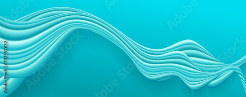 Blue 3d waves. Abstract motion wave background