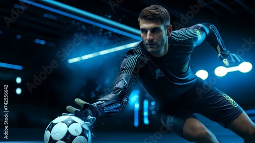Goalkeeper in Action - Generated

 photo