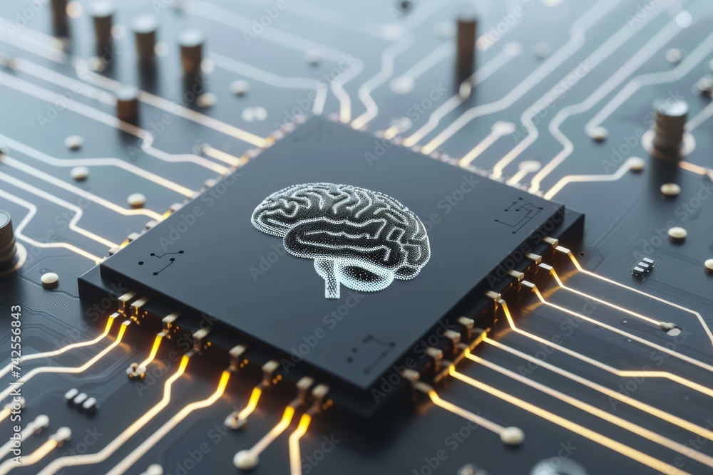 AI Brain Chip data. Artificial Intelligence vibrational mind ...
