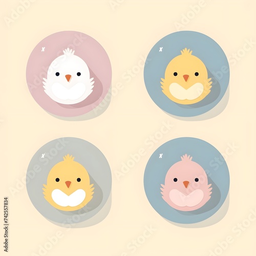 Light color easter egg icon set 
