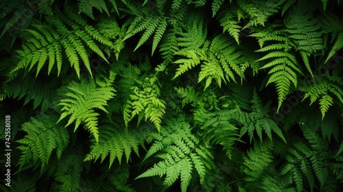 Green fern leaves texture. Dense foliage background for design and wallpaper. photo