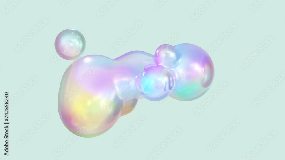 Transforming liquid blobs in a metaball animation. 3D Abstract Colorful Metaballs in the background. in 4K Ultra-HD. a seamless, looped 3D animation.