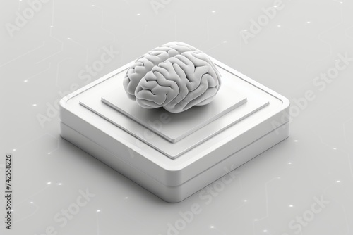 AI Brain Chip and. Artificial Intelligence memory human ram disk software mind circuit board. Neuronal network qcsel smart computer processor long term potentiation