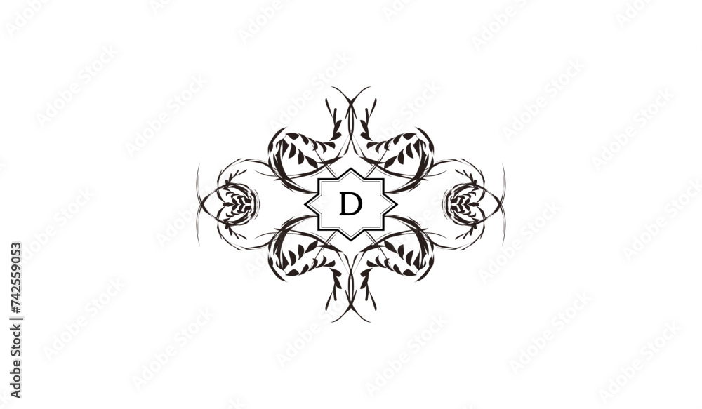 Fototapeta premium Luxury Skull Design Alphabetical Logo