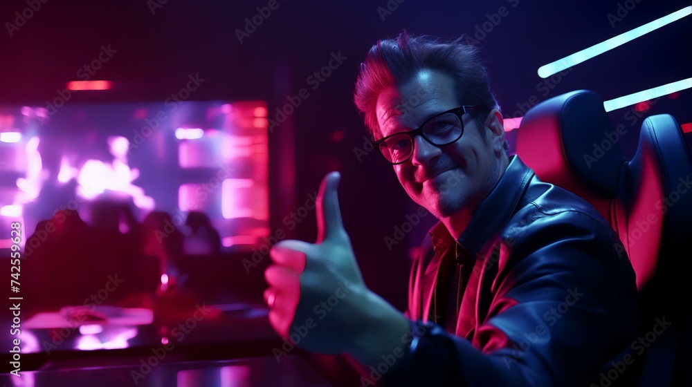 Portrait of a Professional Game Streamer Wearing Headphones
Portrait of a Professional Game Streamer Wearing Headphones