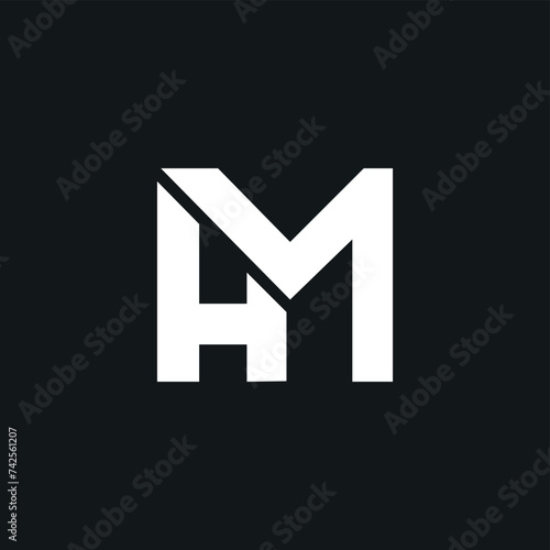 HM Letter Logo. Combination of letter H and M.