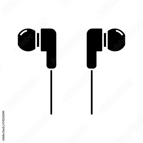 set of earphones icon vector