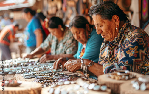 A vibrant pueblo filled with craftsmen creating intricate silver jewelry