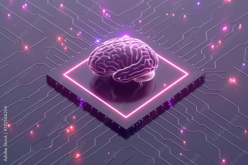 AI Brain Chip ethics. Artificial Intelligence laser mind cognitive ...