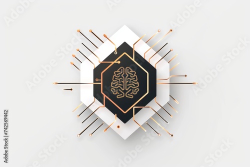 AI Brain Chip nanomanipulators. Artificial Intelligence small mind digital resilience axon. Semiconductor brain tumor awareness month circuit board knowledge integration photo