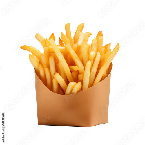 French Fries isolated, transparent background white background no background
