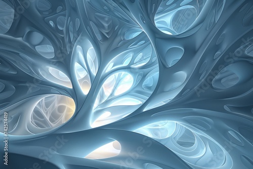 Abstract blue psychedelic backdrop. Light blue biological  neoron background. photo