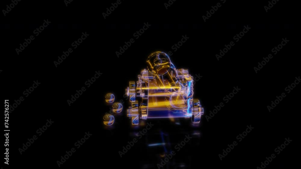 Rendering 3D animation, VISUAL EFFECTS Cannon 01 Model on a black background