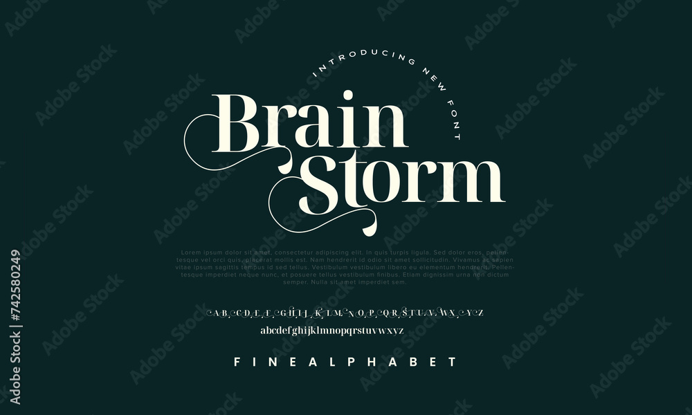 Elegant Brain font Pro Vector Elegant Brain font Pro Vector