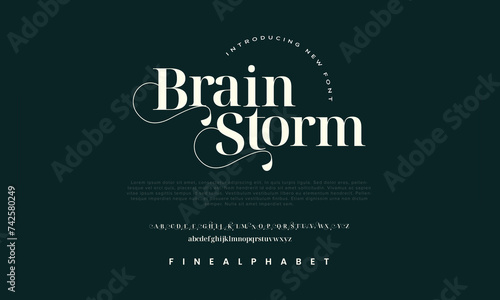 Elegant Brain font Pro Vector