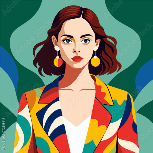 Hand painted fashion women illustration potrait design