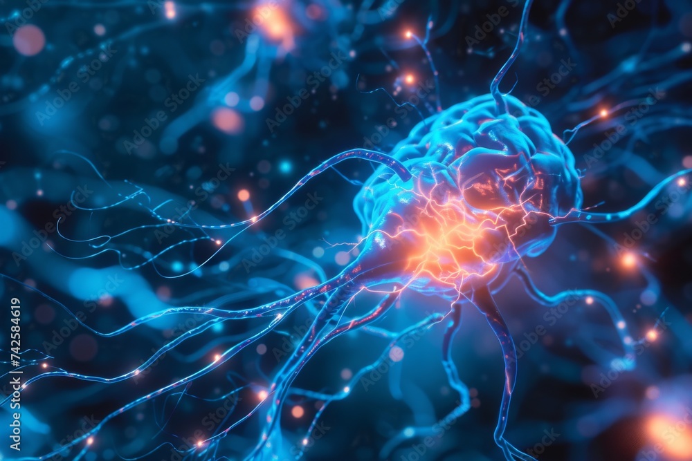 AI Brain Chip performance. Artificial Intelligence surface human ...
