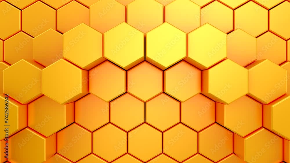 Background of Hexagons. Abstract motion, loop, two color, 3d rendering, 4k resolution
Background of Hexagons. Abstract motion, loop, two color, 3d rendering, 4k resolution