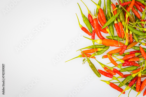 Bird’s eye chilli (Capsicum frutescens) spicy pepper for most Thai dishes. photo