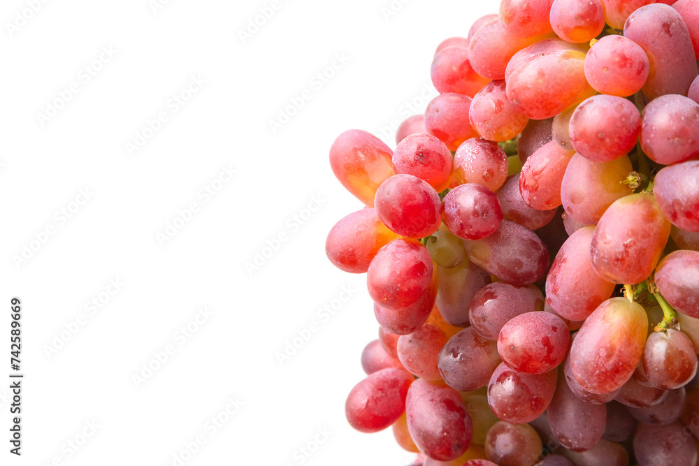 picture of fresh red grapes On a white isolated background, suitable for wine making or eating fresh
