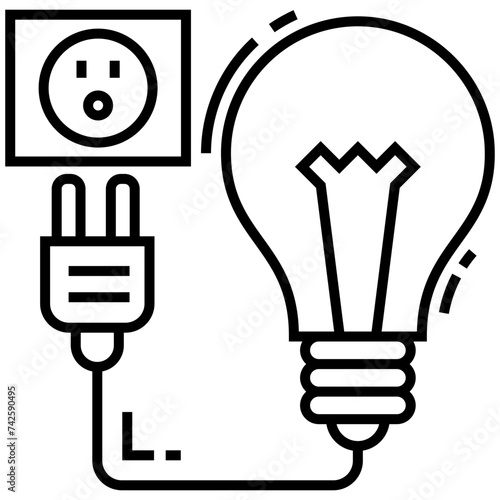 Power energy line icon design 