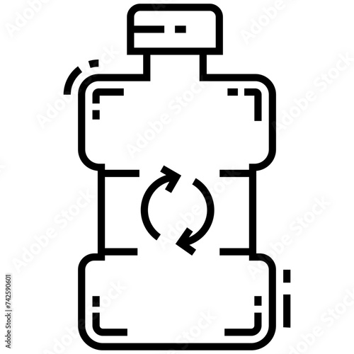 Renewable bottle line icon 