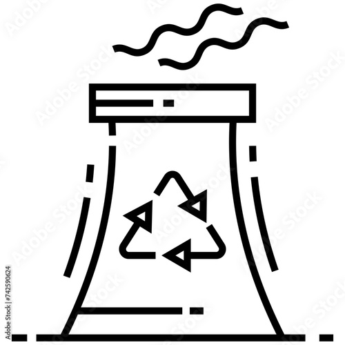 Line icon of biomass energy 