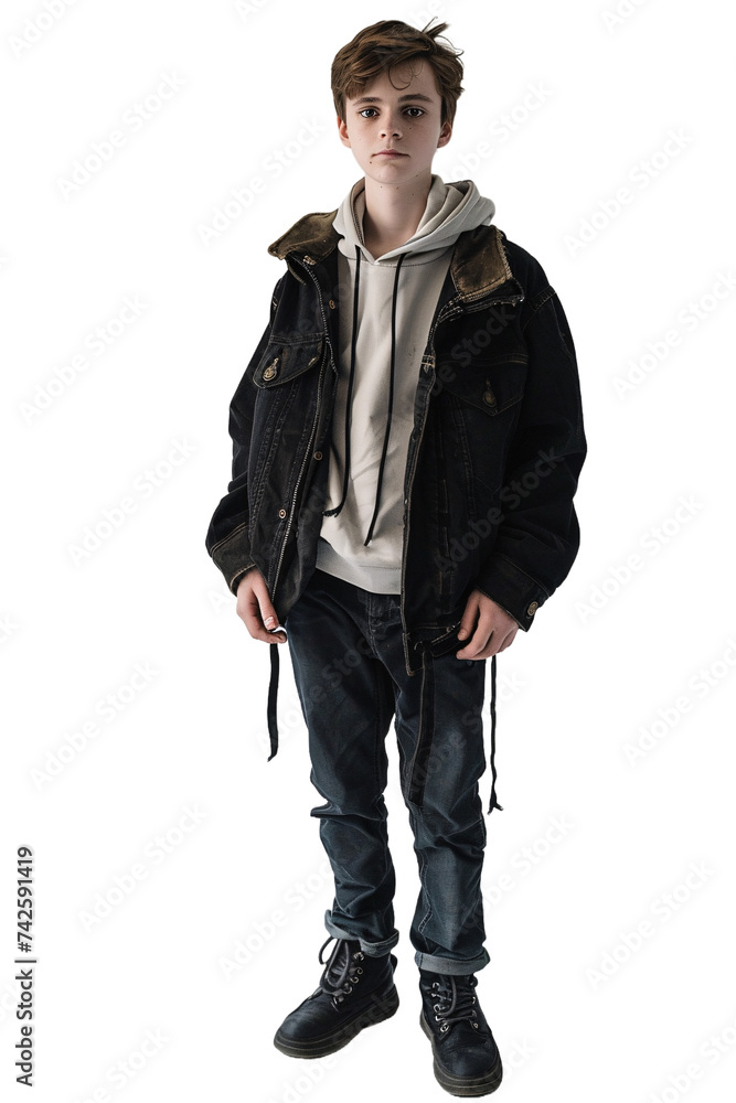 Fototapeta premium A boy with a good sense of fashion, Generative AI
